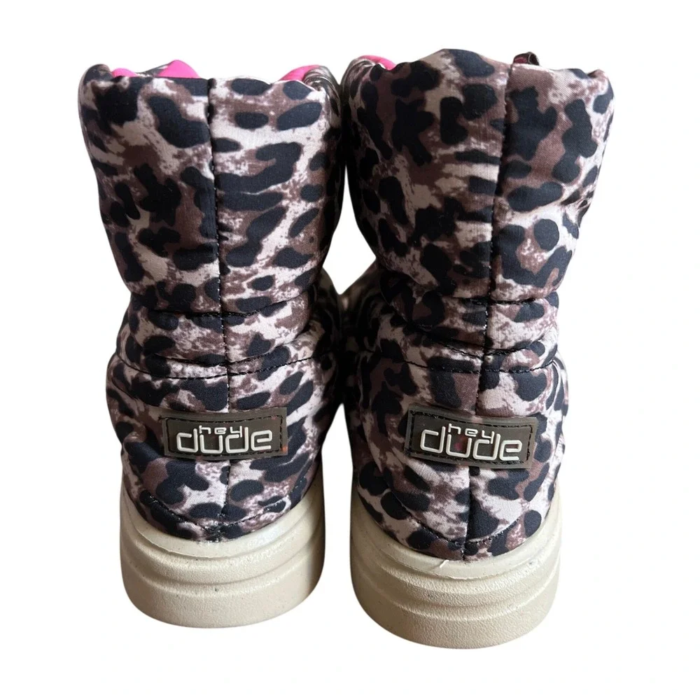Hey Dude Girls Margot Eco Boots Leopard‎ Print Size 4 Youth NWT
